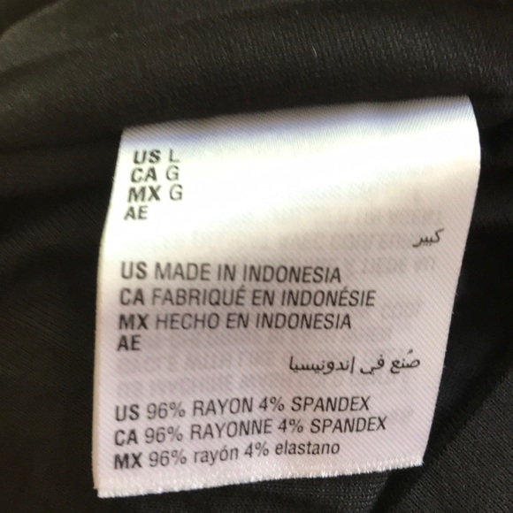 INC black v-neck dress w/kerchief hem, size L - Picture 7 of 7